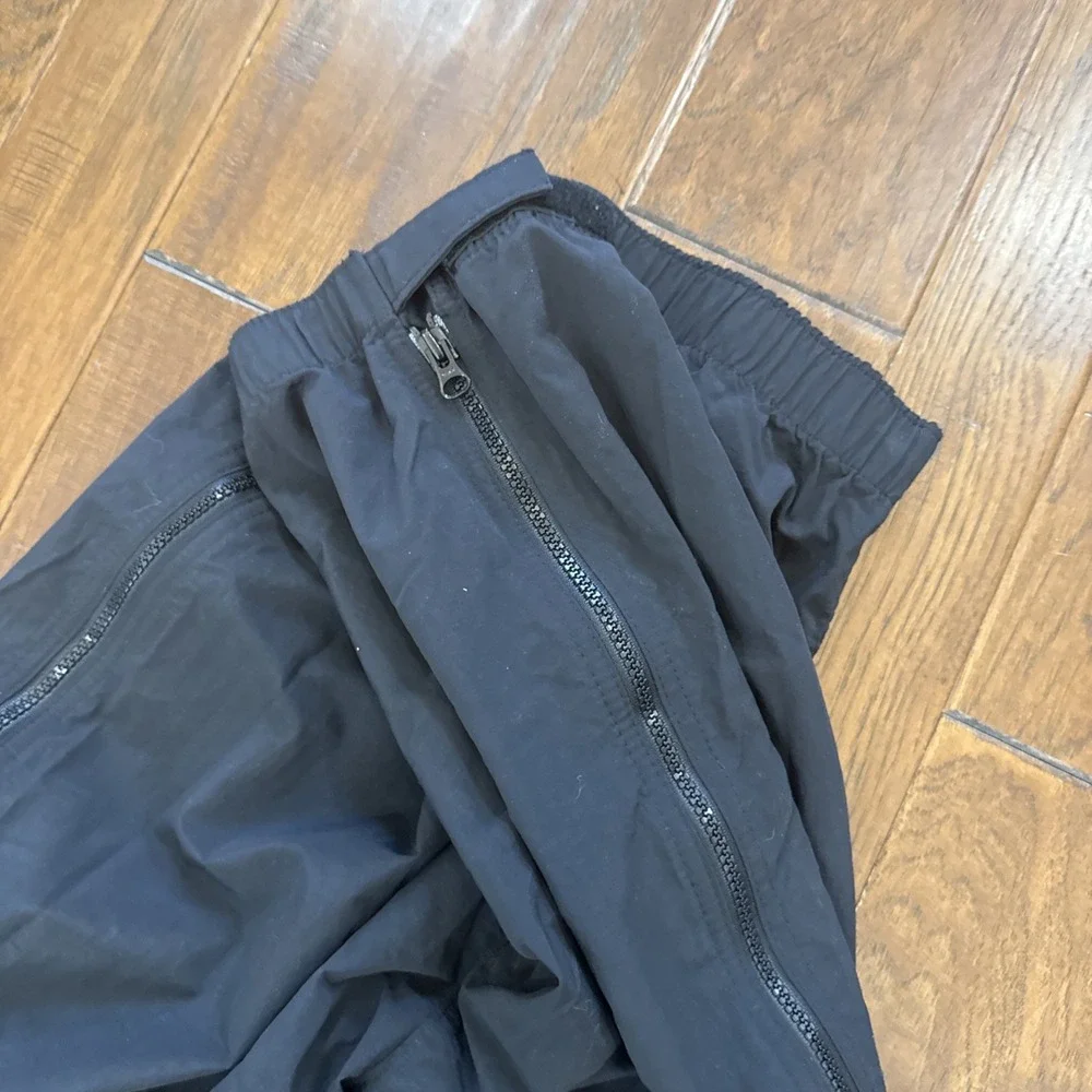 LL Bean Nylon Full Zip Leg Rain Pants Mens Black Vintage USA Hiking Gorp XXL Reg